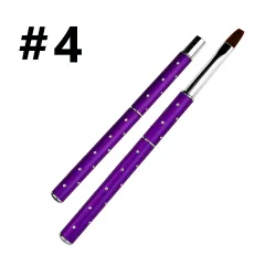 Pędzelek do żelu składany z cyrkoniami #4 – fioletowy | NILO Perfect Nails